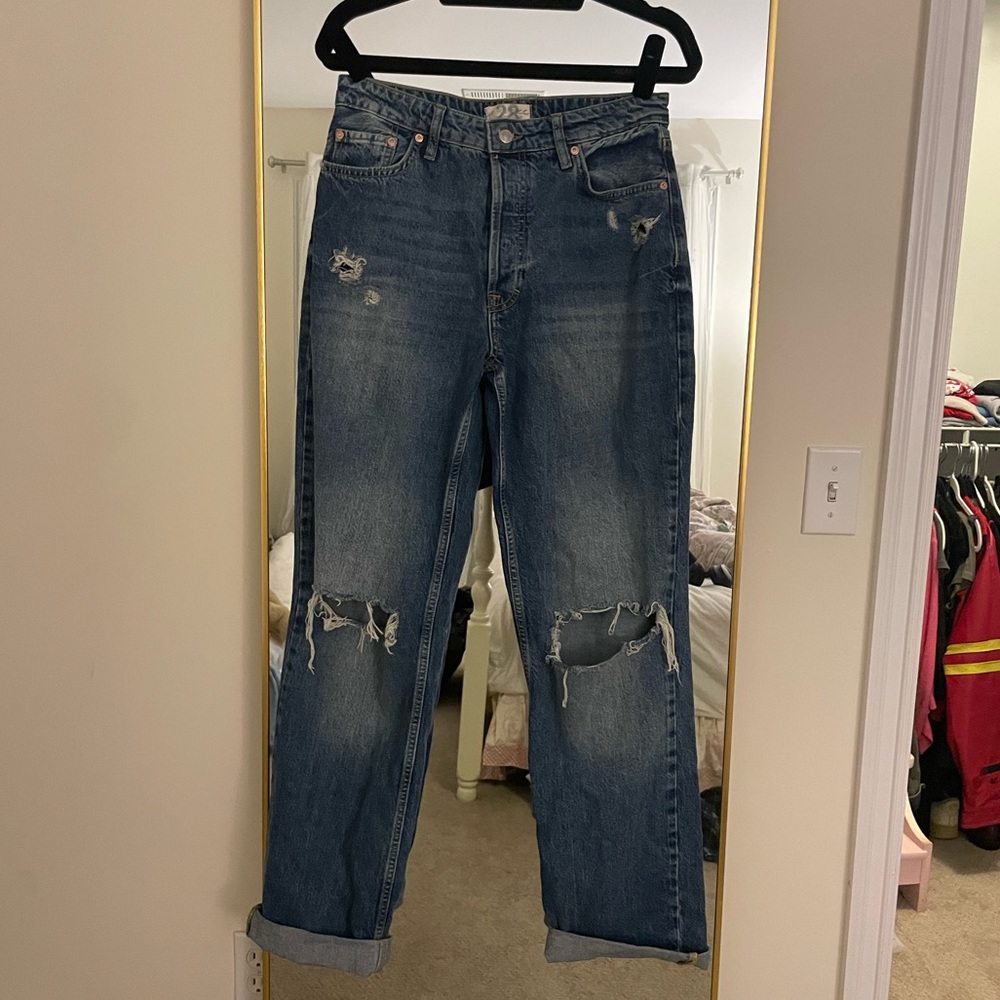 Free People Distressed Blue Jeans